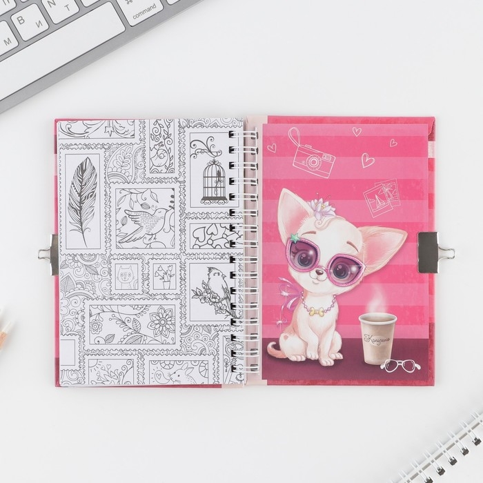 Анкета на замочке, в твердой обложке А6, 40 листов &laquo;Для стильных девчонок&raquo;