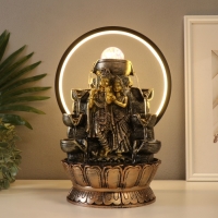 Фонтан настольный полистоун от сети, подсветка "Шива и Парвати" золото 25х20х34 см Фонтан настольный полистоун от сети, подсветка "Шива и Парвати" золото 25х20х34 см