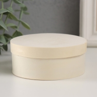 Шкатулка дерево под роспись круглая "Тонкий лист" 9,5х9,5х4 см Шкатулка дерево под роспись круглая "Тонкий лист" 9,5х9,5х4 см