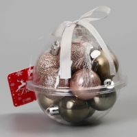 Набор шаров пластик d-3 см, 12 шт "Шедар" нежность, Набор шаров пластик d-3 см, 12 шт "Шедар" нежность,