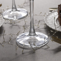 Гирлянда &laquo;Мишура&raquo; 1 м роса, IP20, серебристая нить, 100 LED, 2 режима, батарейки AAх3 (нет в комплекте), свечение тёплое белое