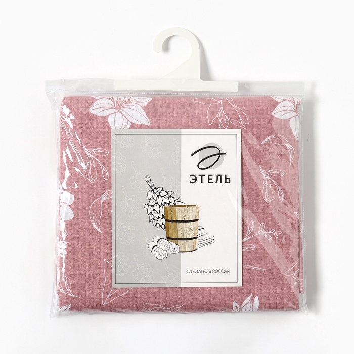 Полотенце для бани Полотенце для бани "Лилия" жен. парео, 80х144 см, 100% хлопок, ваф. полотно, 160 гр/м2