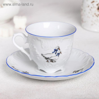 Кофейная пара &laquo;Рококо. Гуси&raquo;: чашка 100 мл, блюдце d=12,5 см
