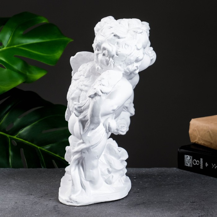 Фигура гипс &laquo;Ангел и Фея с розой&raquo;, белый, 12&times;26&times;24 см