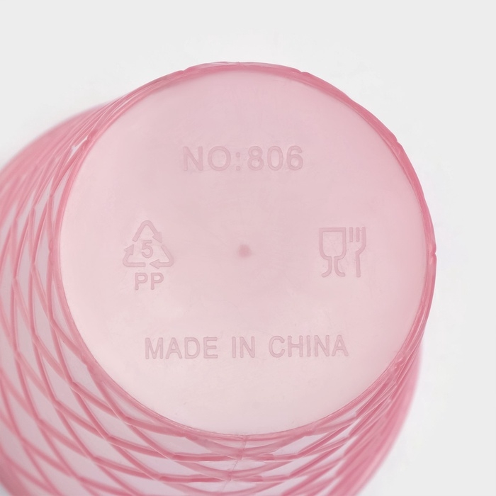 Стакан пластиковый с крышкой и трубочкой Доляна &laquo;Зайка&raquo;, 500 мл, цвет МИКС