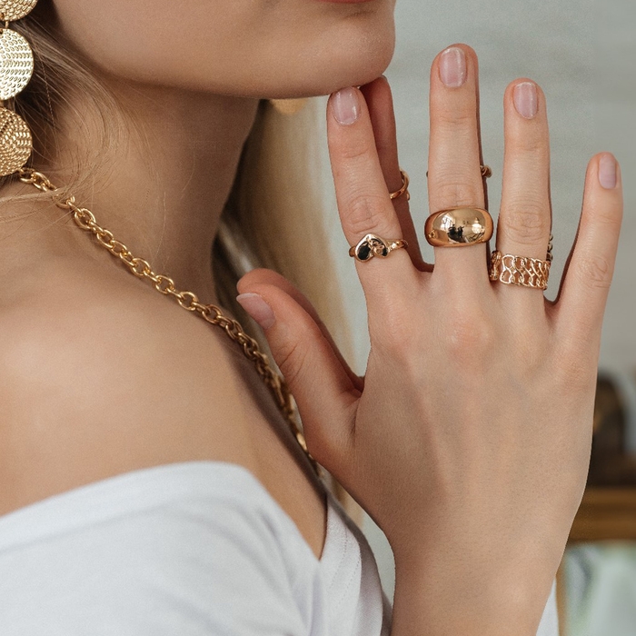 Кольцо «Минимал» выпуклое, цвет золото, безразмерное Кольцо «Минимал» выпуклое, цвет золото, безразмерное