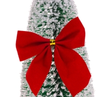 Новогодний декор &laquo;Ёлка на подставке с бантом&raquo;, заснеженная, 6 &times; 6 &times; 15 см