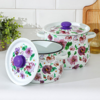 Набор кастрюль «Анютины глазки», 2 предмета: 4 л, 5.5 л, индукция Набор кастрюль «Анютины глазки», 2 предмета: 4 л, 5.5 л, индукция