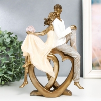 Сувенир полистоун "Влюблённые на двойном сердце" песочный 7,5х17,5х25 см Сувенир полистоун "Влюблённые на двойном сердце" песочный 7,5х17,5х25 см