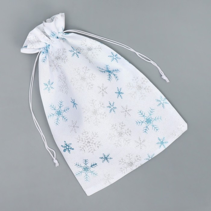 Мешочек подарочный холща «Новогоднее чудо», снежинки, 20 х 30 см +/- 1.5 см, Новый год Мешочек подарочный холща «Новогоднее чудо», снежинки, 20 х 30 см +/- 1.5 см, Новый год