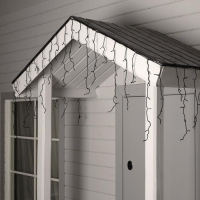 Гирлянда &laquo;Бахрома&raquo; 4 &times; 0.6 м, IP44, тёмная нить, 180 LED, свечение белое, мерцание белым, 220 В