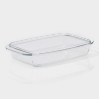 Кастрюля из жаропрочного стекла для запекания Доляна &laquo;Утятница&raquo;, 2,9 л, 24,5&times;20,5&times;13,5 см, с крышкой