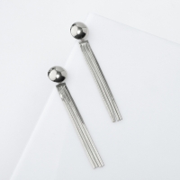 Серьги висячие &laquo;Водопад&raquo; 4 нити мини, цвет серебро