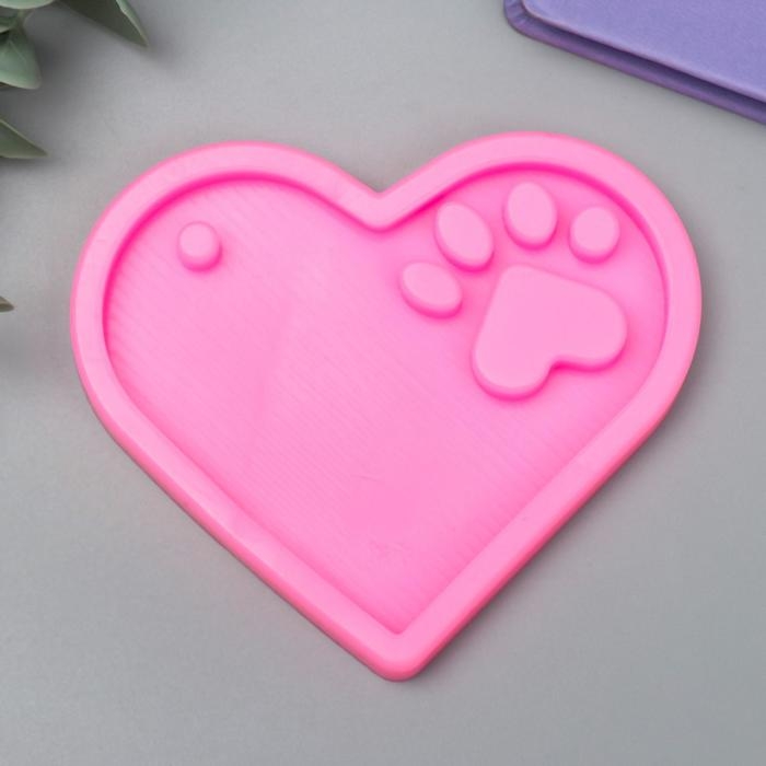 Молд силикон Молд силикон "Сердечко с лапкой"