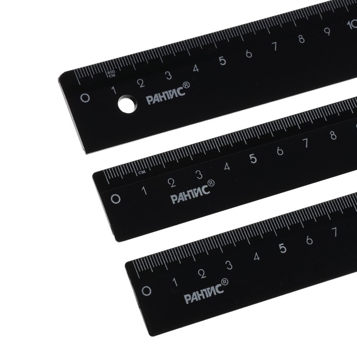 Набор линеек 3 штуки, Calligrata 15/20/30 см непрозрачные, чёрные