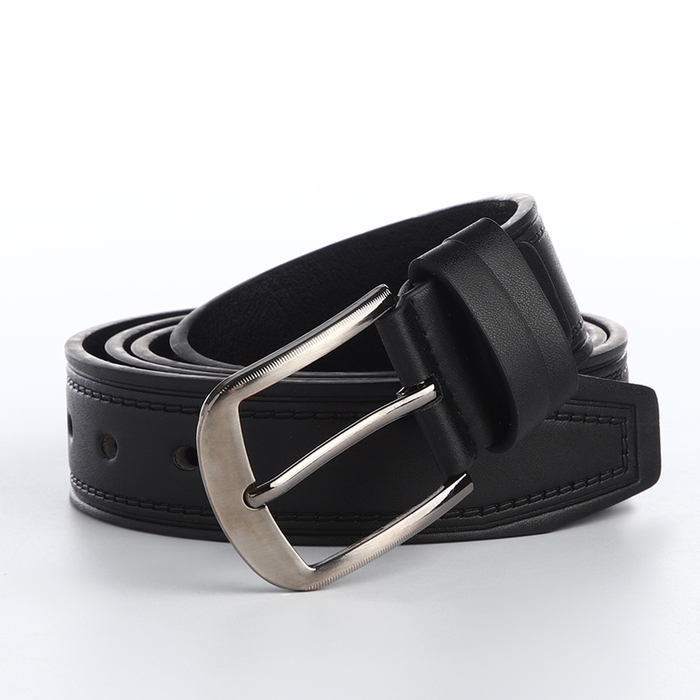 Ремень мужской &laquo;Великан&raquo;, ширина 4 см, винт, пряжка металл, цвет чёрный