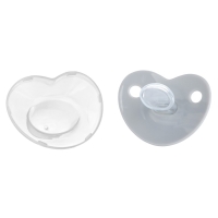 Соска - пустышка силиконовая ортодонтическая &laquo;I LOVE DAD&raquo;, от 6 мес., с колпачком, цвет серый/серебро, стразы