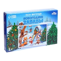 Деревянный пазл фигурный &laquo;Новый год! Новогодние забавы&raquo;
