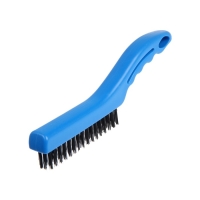 Щетка металлическая ручная ТУНДРА, закаленная проволока, пластиковая рукоятка, 4-рядная Щетка металлическая ручная ТУНДРА, закаленная проволока, пластиковая рукоятка, 4-рядная