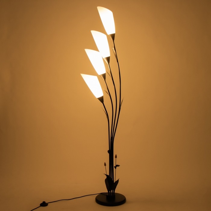 Торшер "Ариадна" 4хЕ27 15Вт чёрно-белый h.170 см