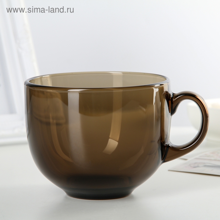 Бульонница стеклянная &laquo;Дымчатая&raquo;, 500 мл, цвет коричневый