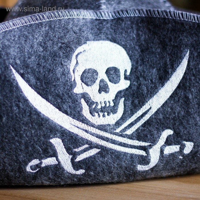 Шапка для бани Шапка для бани "Пират", войлок, серая