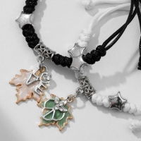 Браслеты &laquo;Неразлучники&raquo; листья, цветные, L=12,5 см