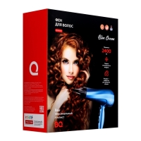 Фен BQ HD2207B, 2400 Вт, 2 скорости, 3 температурных режима, синий Фен BQ HD2207B, 2400 Вт, 2 скорости, 3 температурных режима, синий