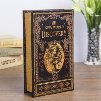Сейф-книга дерево "Открытие нового мира" кожзам 21х13х5 см