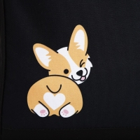 Рюкзак школьный текстильный «Корги», 38х14х27 см, цвет чёрный Рюкзак школьный текстильный «Корги», 38х14х27 см, цвет чёрный