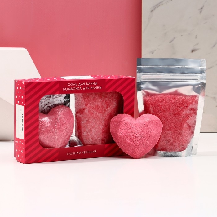 Подарочный набор косметики &laquo;Уведомление&raquo;, соль для ванны 150 г и бомбочка для ванны 80 г, ЧИСТОЕ СЧАСТЬЕ