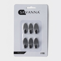 Крючки самоклеящиеся SAVANNA &laquo;Овал&raquo;, 6 шт, металл, 3,3&times;1,5&times;1,5 см