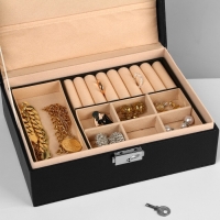 Подставка для украшений «Шкатулка» съёмная подставка,17×23×8,5 см, цвет чёрный Подставка для украшений «Шкатулка» съёмная подставка,17×23×8,5 см, цвет чёрный