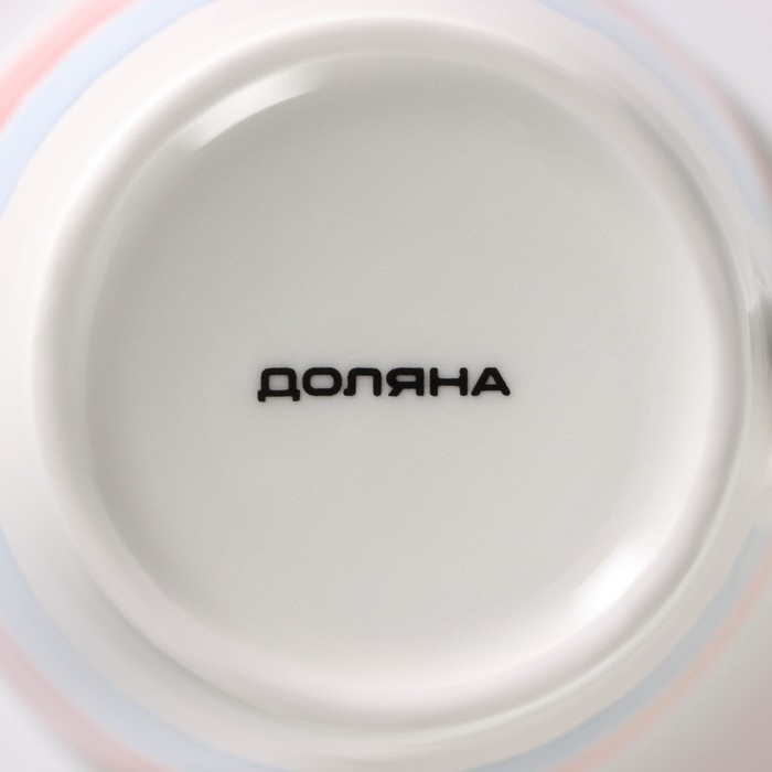 Набор кружек фарфоровых Доляна &laquo;Цветной дым&raquo;, 4 предмета: 340 мл