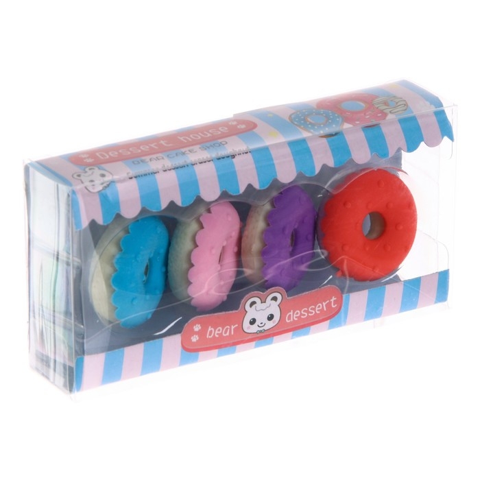 Набор фигурных ластиков «Вкусняшки», 4 штуки, МИКС Набор фигурных ластиков «Вкусняшки», 4 штуки, МИКС