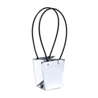 Сумка для цветов &laquo;Серебро&raquo;, влагостойкая, 12 x 12 - 8 x 8 - 12,5 см