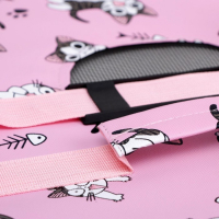 Сумка - переноска для животных "Играющие котики", розовая, размер М, 40 х 21 х 27 см