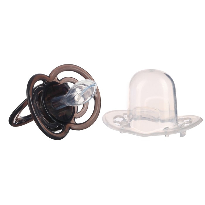 Соска - пустышка силиконовая ортодонтическая &laquo;Пингвинчик&raquo;, от 6 мес., с колпачком, цвет черный