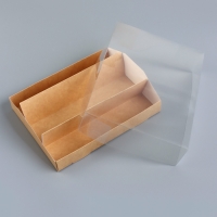 Кондитерская коробка складная под 3 эклеров, белая,16&times;13.5&times;7 см