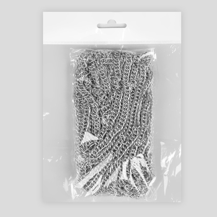 Цепочка для сумки, витая, железная, 7 &times; 9,9 мм, 10 &plusmn; 0,5 м, цвет серебряный