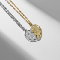 Кулоны &laquo;Неразлучники&raquo;, лучшие друзья, цвет серебристо-золотой, 45 см