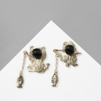 Набор значков (2 шт.) &laquo;Япония&raquo; котики, цветной в золоте