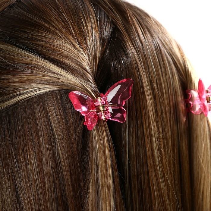 Краб для волос в форме бабочек &laquo;Lovely girl&raquo;, 2 шт., 4 х 3 х 2.5 см