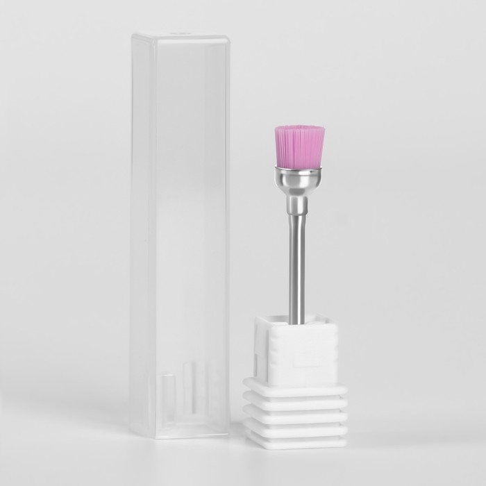 Щётка-браш для аппаратного маникюра, в пластиковой коробке, цвет розовый