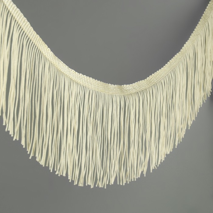 Тесьма декоративная &laquo;Бахрома&raquo;, 10 см, 5 &plusmn; 0,5 м, цвет бежевый