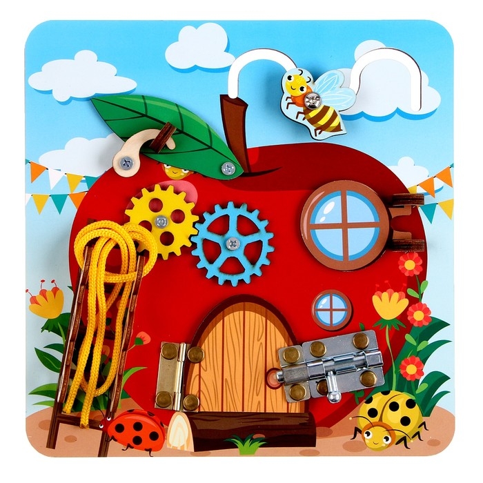 Развивающая доска &laquo;Бизи-Яблоко&raquo;