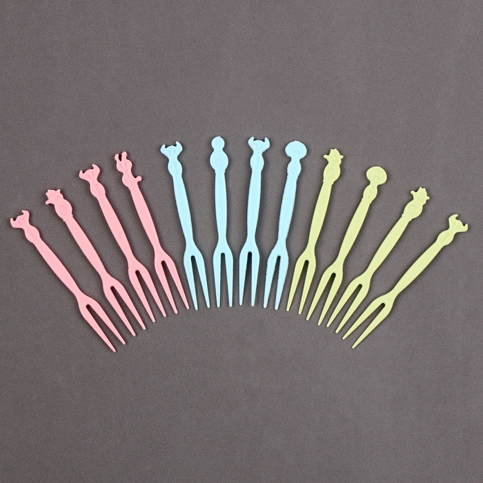 Шпажки &laquo;Зверюшки&raquo;, набор 12 шт., 9 см, цвет МИКС