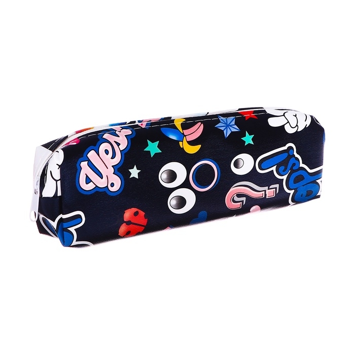 Пенал школьный на молнии Стикеры МИКС Пенал школьный на молнии Стикеры МИКС