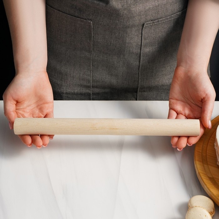 Скалка прямая Доляна, 30&times;3 см, берёза