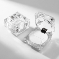 Футляр пластиковый под кольцо &laquo;Бриллиант&raquo;, 4,4&times;4,4 вставка белая